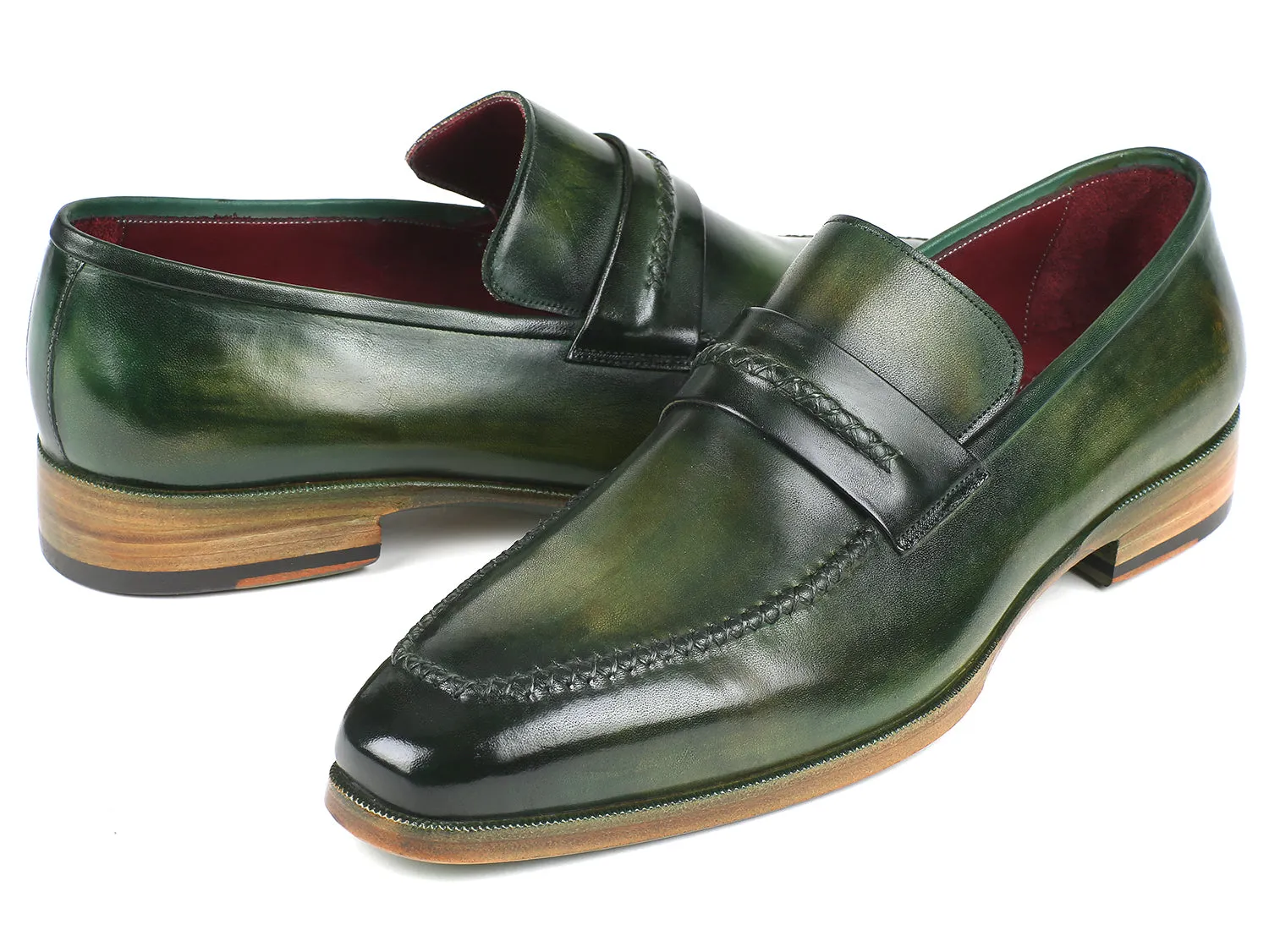 Paul Parkman Men's Loafer Shoes Green (ID#068-GRN) Susina Loafers