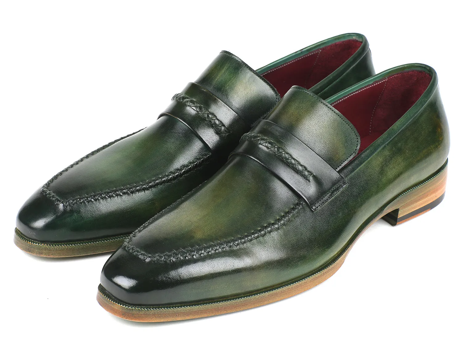 Gucci Loafers With Heel Paul Parkman Men's Loafer Shoes Green (ID#068-GRN)