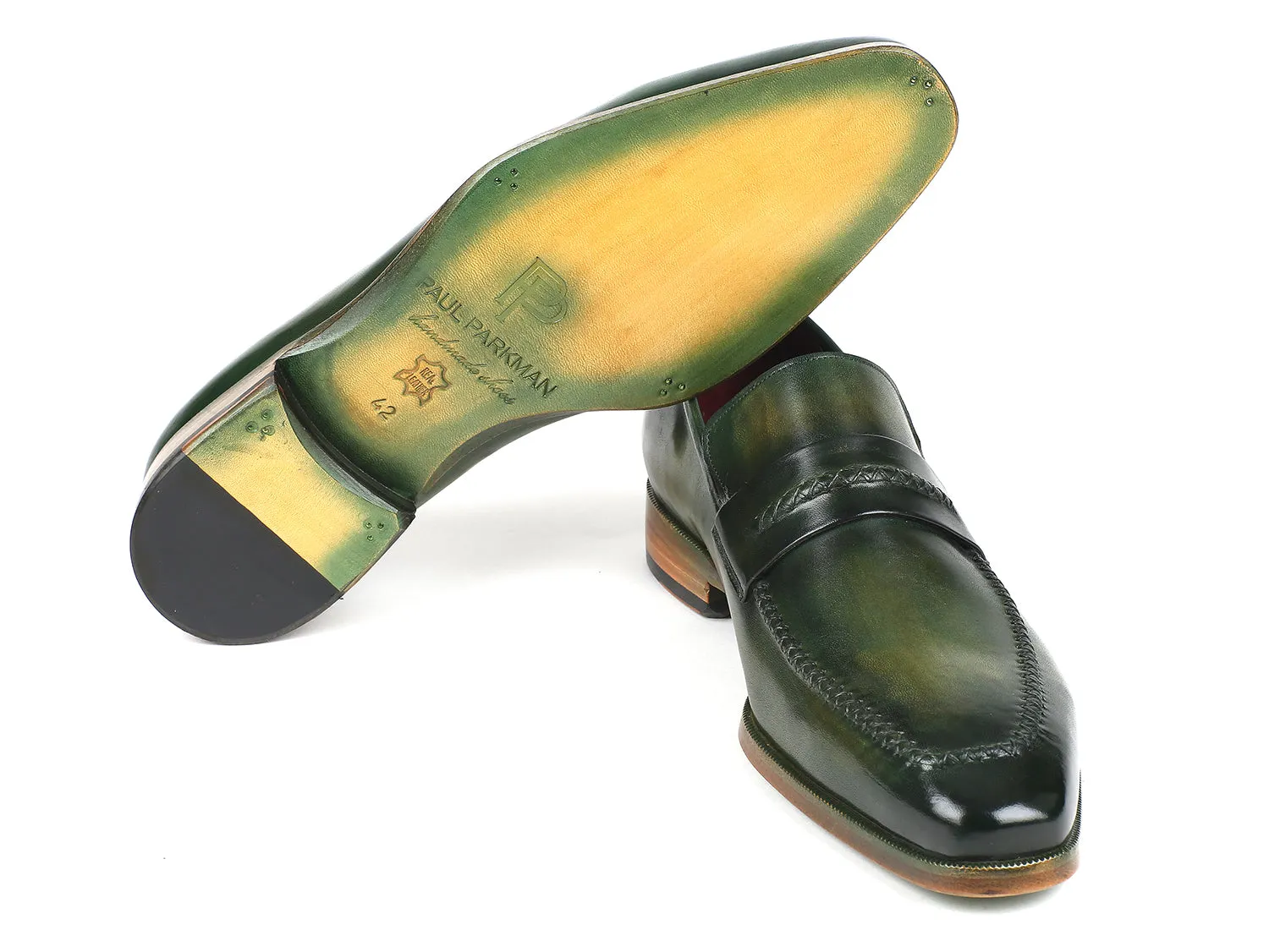 Paul Parkman Men's Loafer Shoes Green (ID#068-GRN) Allen Edmond Loafers