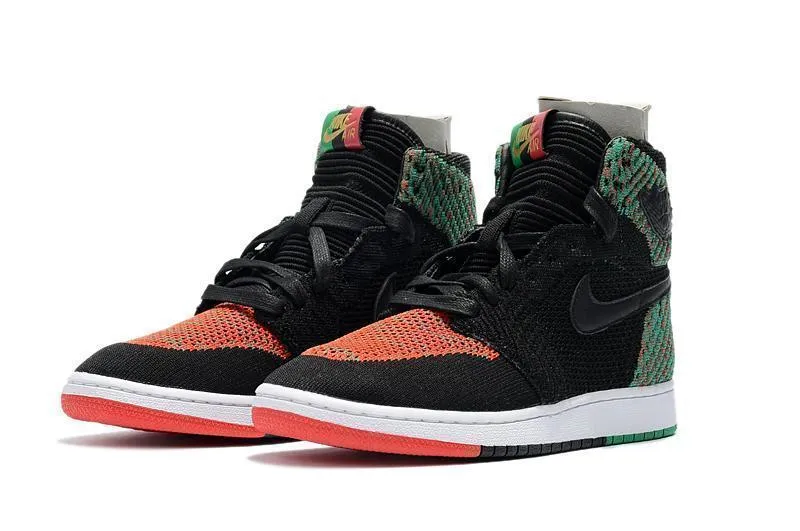 Nike Air Jordan 1 High Retro Flyknit BHM Shoes Basketball Men Size US 7 - 13 Lightweight Asics Running Shoes