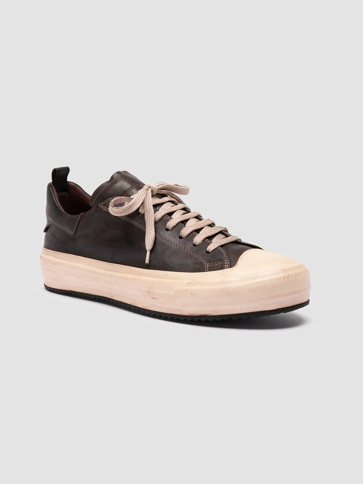 Sneakers With Stability MES DD 001 - Brown Leather Low Top Sneakers