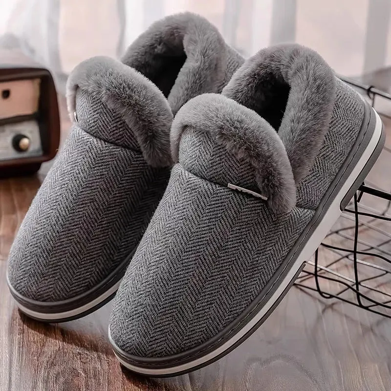 Oz Slippers Cuzcare Men Fur Slippers Cute Heel Wrap Winter Home Shoes