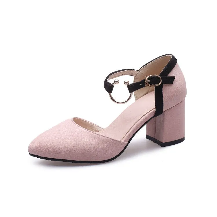 Bottega Knot Sandals Women's Solid Color Buckle Hollow Out Ankle Strap Block Heel Sandals