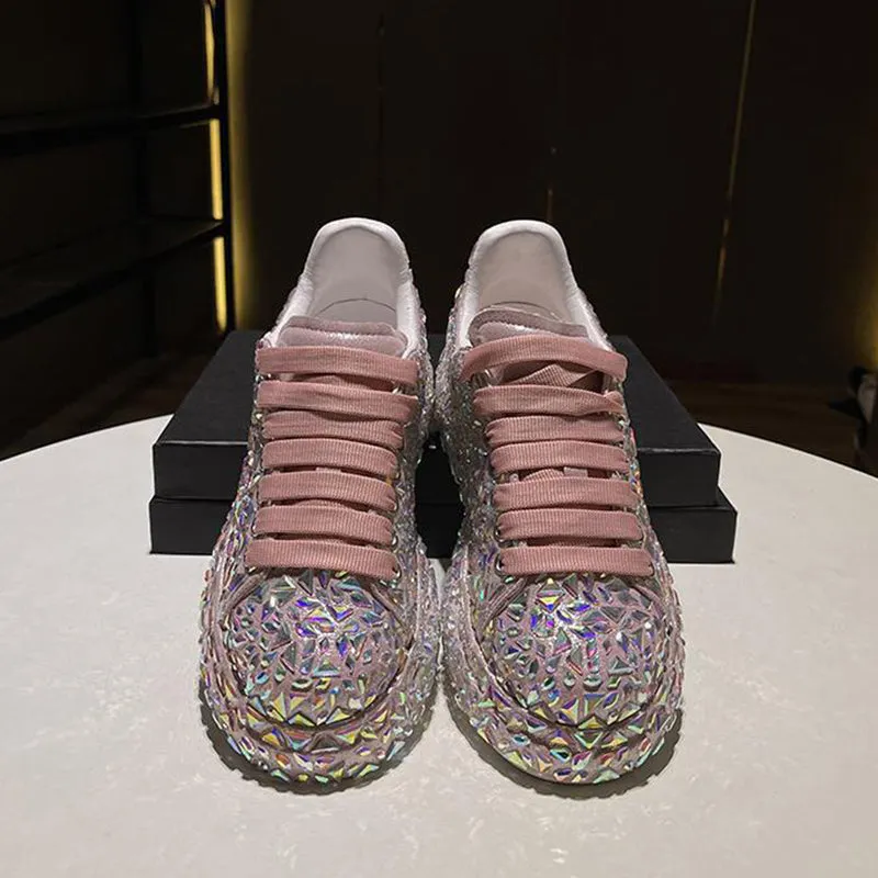 Sneakers Nurse Glitter rhinestone lace-up sneakers for wedding & party