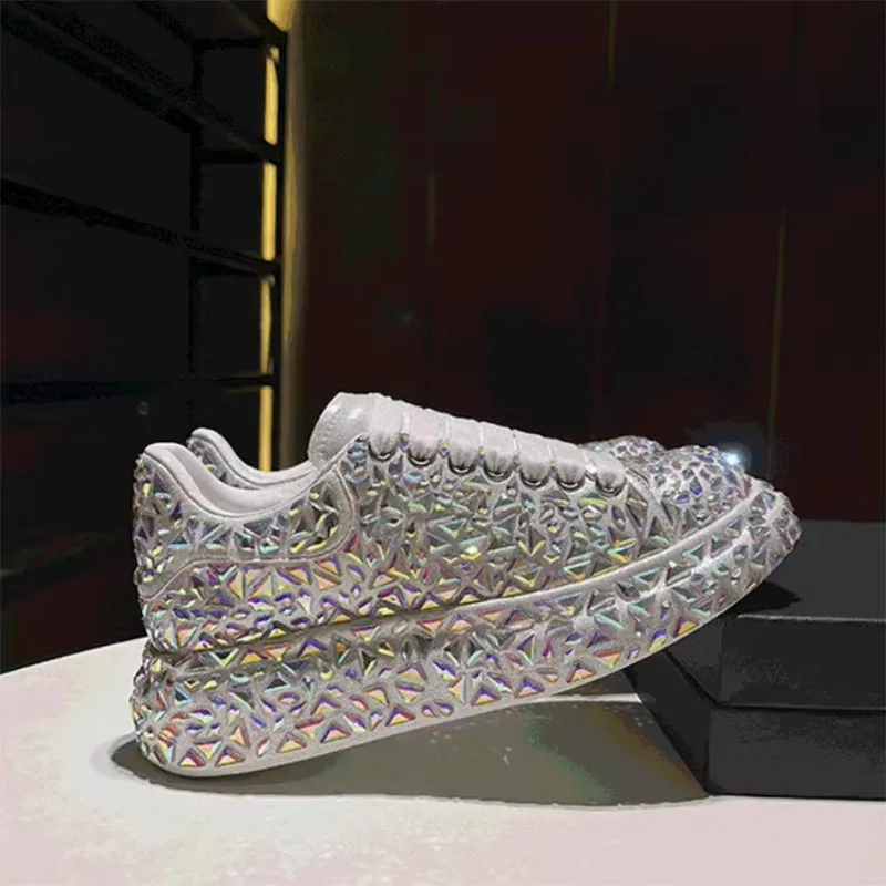 Glitter rhinestone lace-up sneakers for wedding & party Sneakers Australia