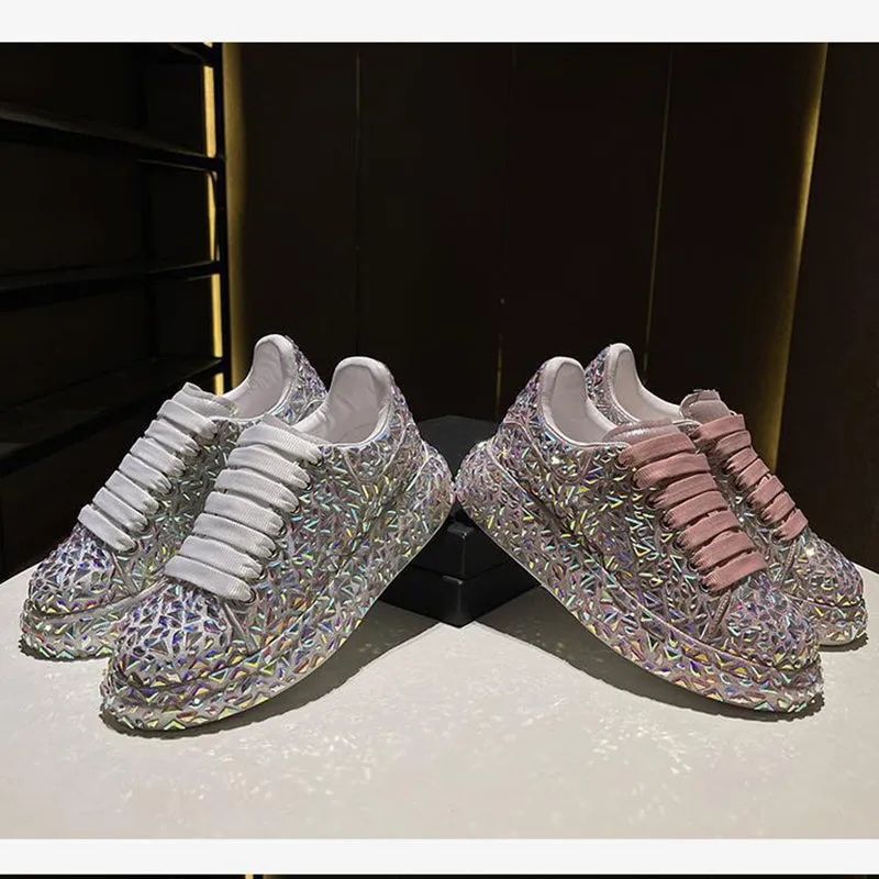 Glitter rhinestone lace-up sneakers for wedding & party Collection Sneakers