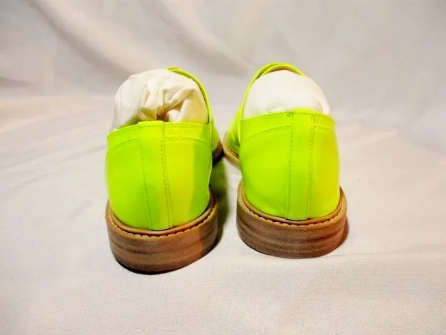 NEW CHRISTIAN LOUBOUTIN HAVANA FLAT BROGUE SHOE 36.5 6 YELLOW NEON Loafer PATENT Leather Womens NIB All Star Loafers