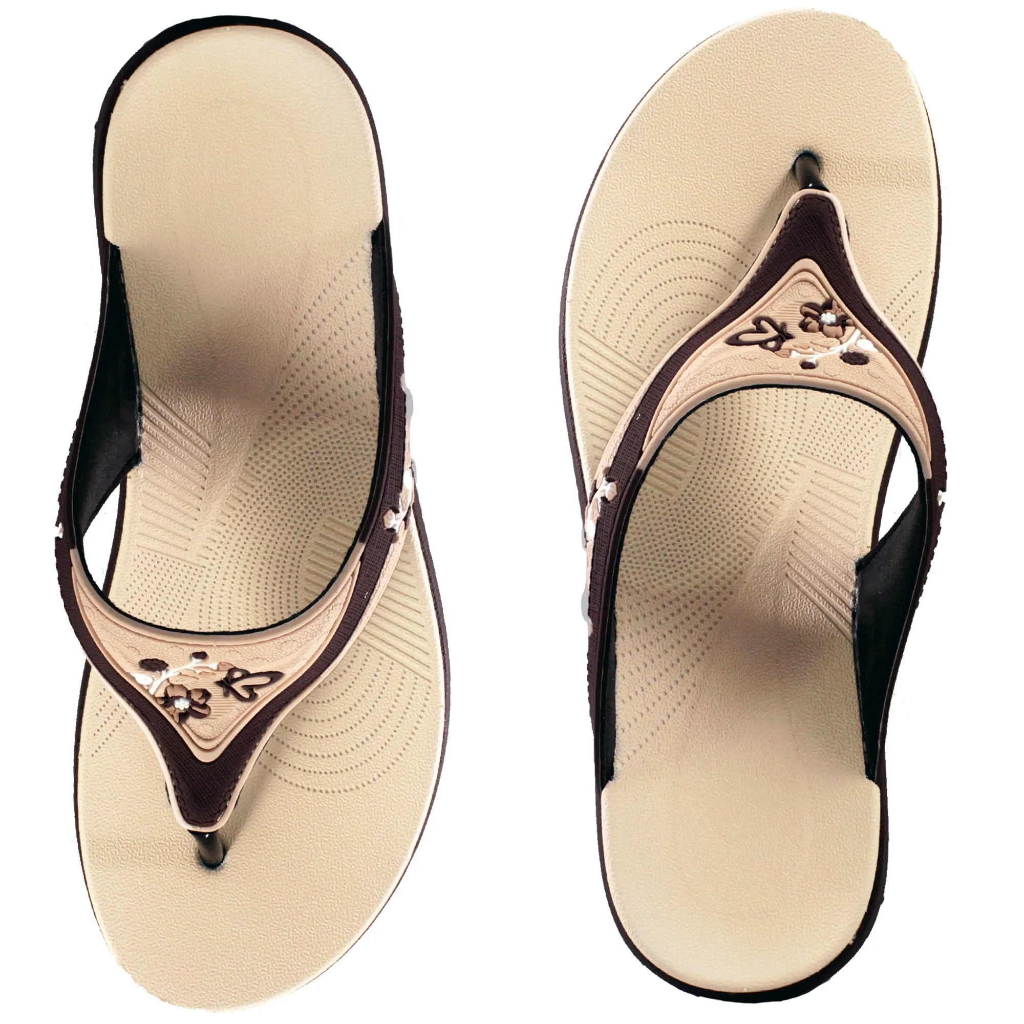 Platform: 1558 Brown White Leather Flip Flops