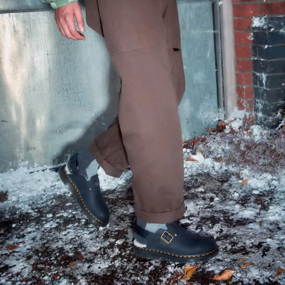 DR. MARTENS - JORGE II BLACK Platform Slippers Mustard Seed