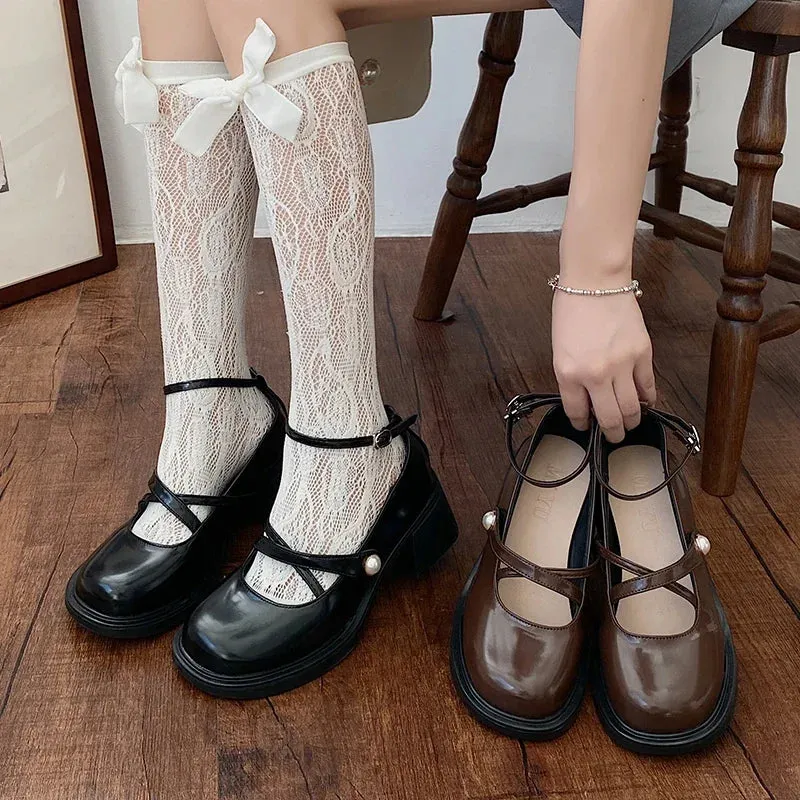 Bass Weejun Penny Loafers binfenxie Women Loafers Retro Brown Mary Jane Shoes Women Thick Heels Ankle Buckle Lolita Shoes Woman Uniform Pu Leather Pumps Shoe Female