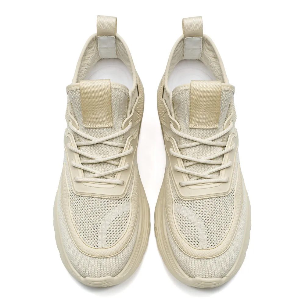 6CM / 2.36 Inches CMR CHAMARIPA Black Knit Elevator Sneakers -  Breathable Sports Shoes Sneakers Vs Shoes