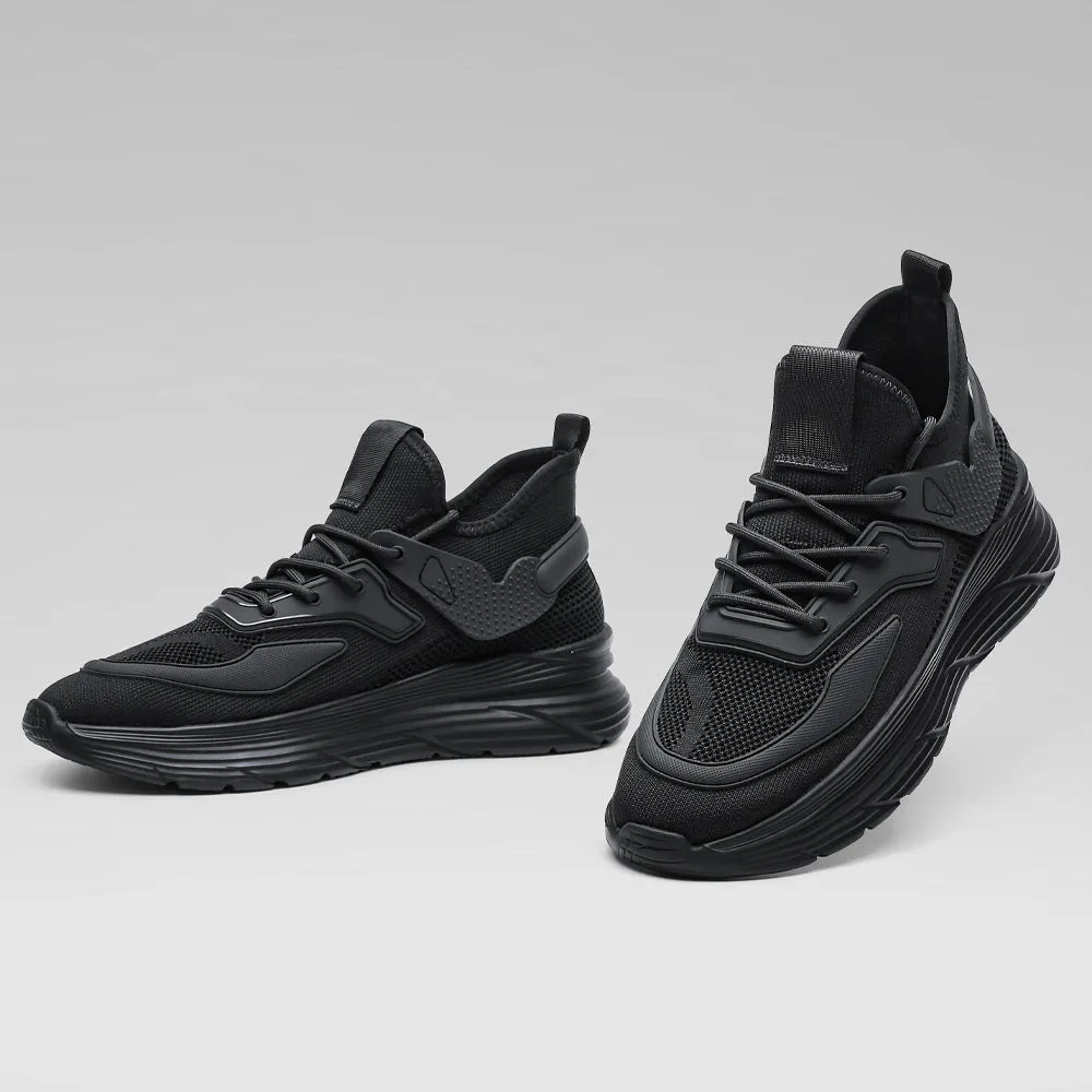 Sonoma Sneakers 6CM / 2.36 Inches CMR CHAMARIPA Black Knit Elevator Sneakers -  Breathable Sports Shoes