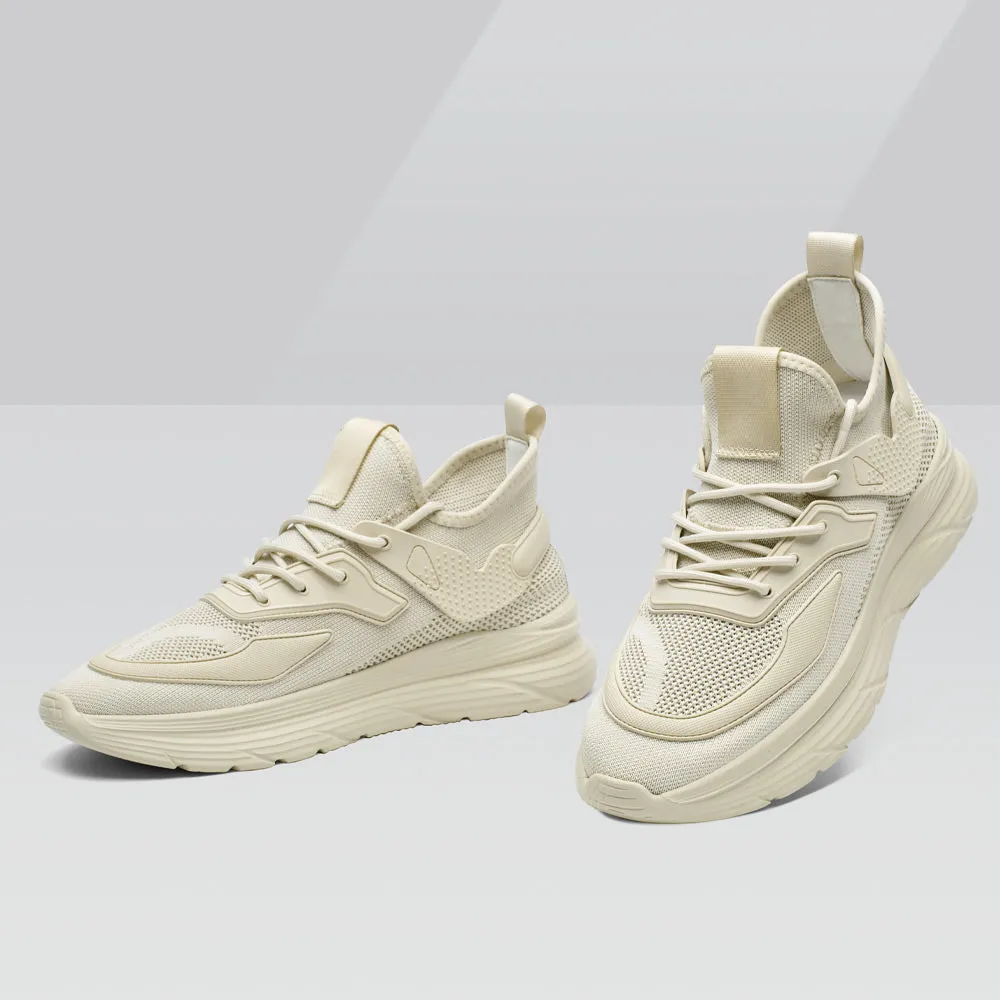 6CM / 2.36 Inches CMR CHAMARIPA Black Knit Elevator Sneakers -  Breathable Sports Shoes Sneakers Shoe