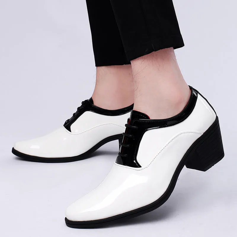 Men's Patent Leather Cuban Heel Oxfords Shoes Safety Toe Work Boots Reviews