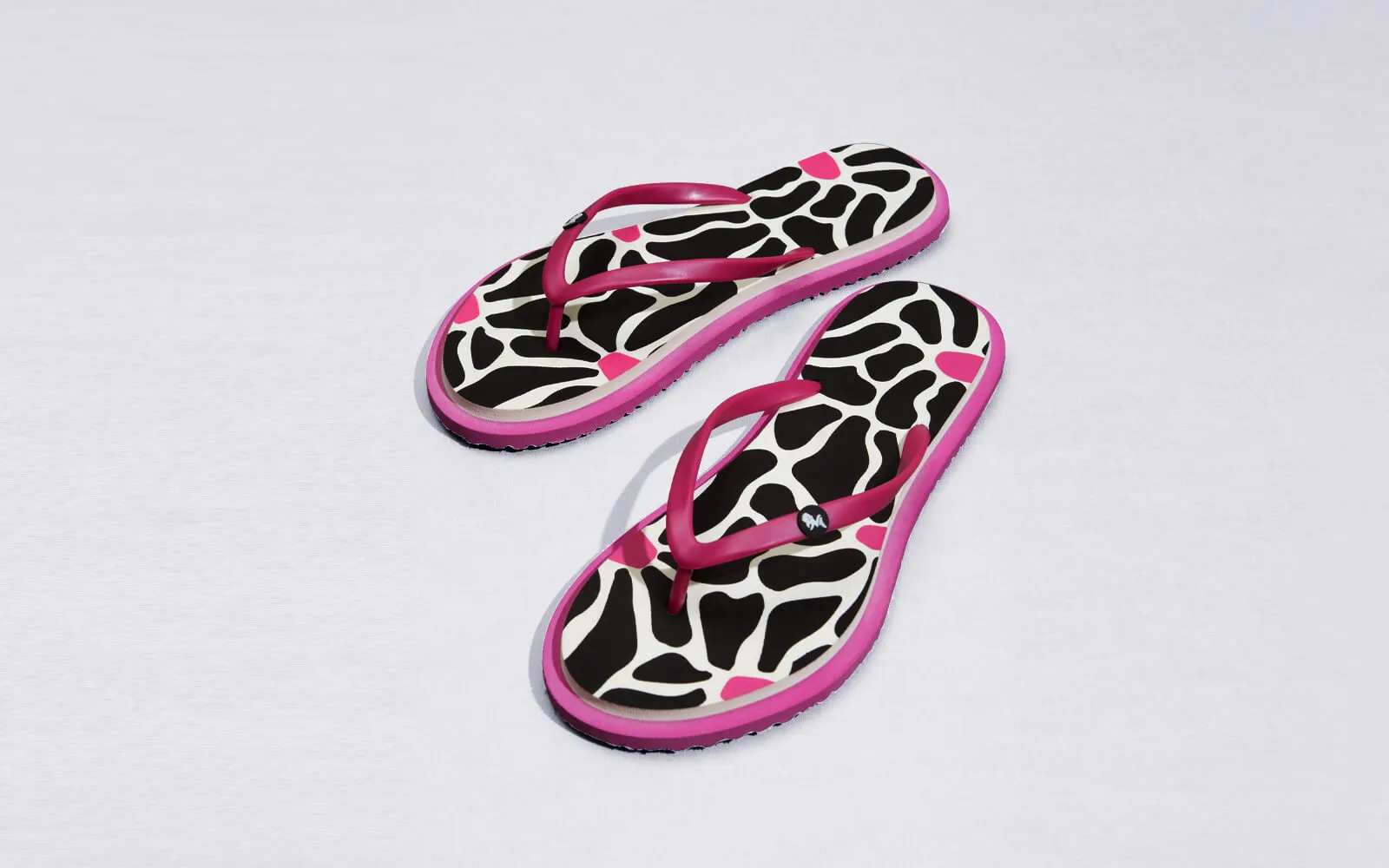 Printed Flip Flops : Black Stud Flip Flops