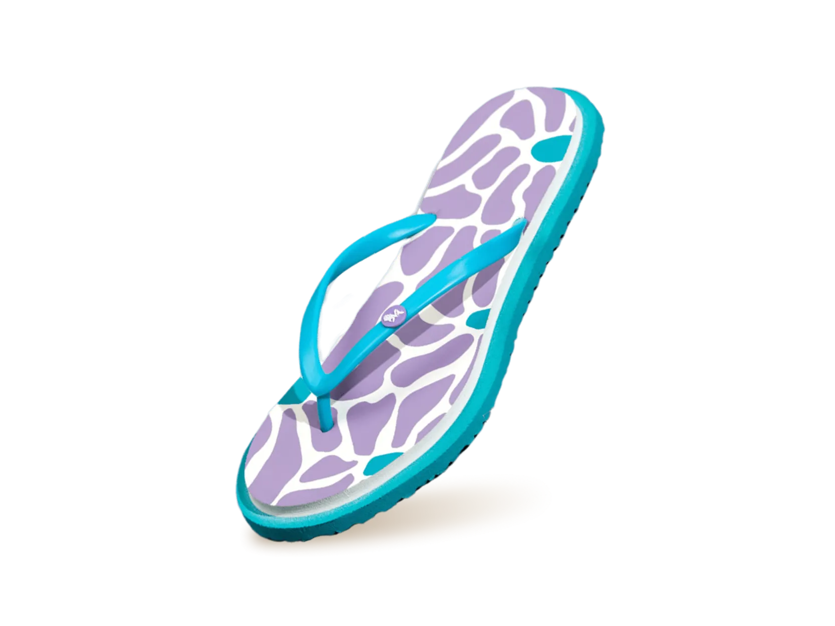 Printed Flip Flops : Lavender Ortholite Flip Flops