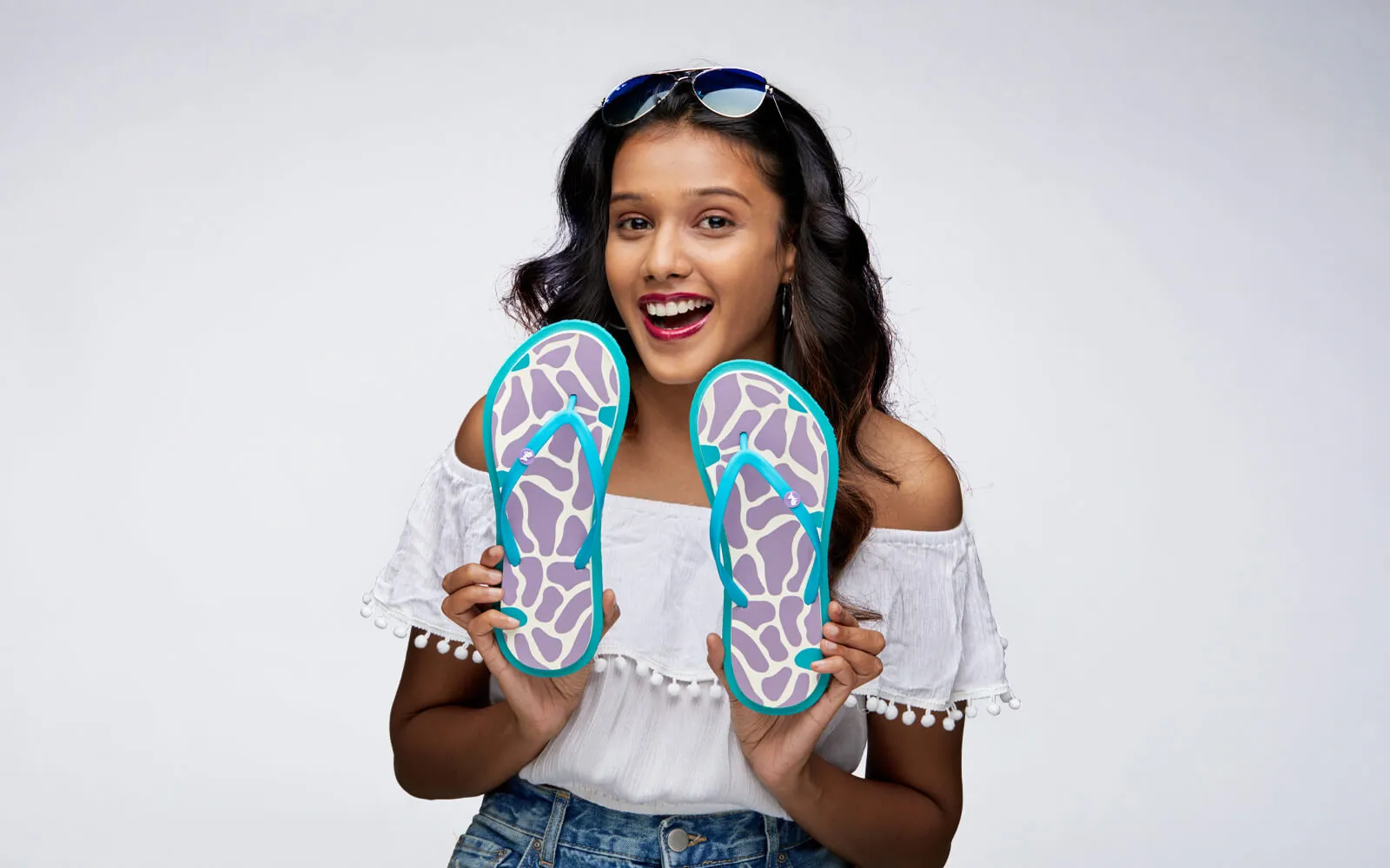 Marshmallow Flip Flops Printed Flip Flops : Lavender