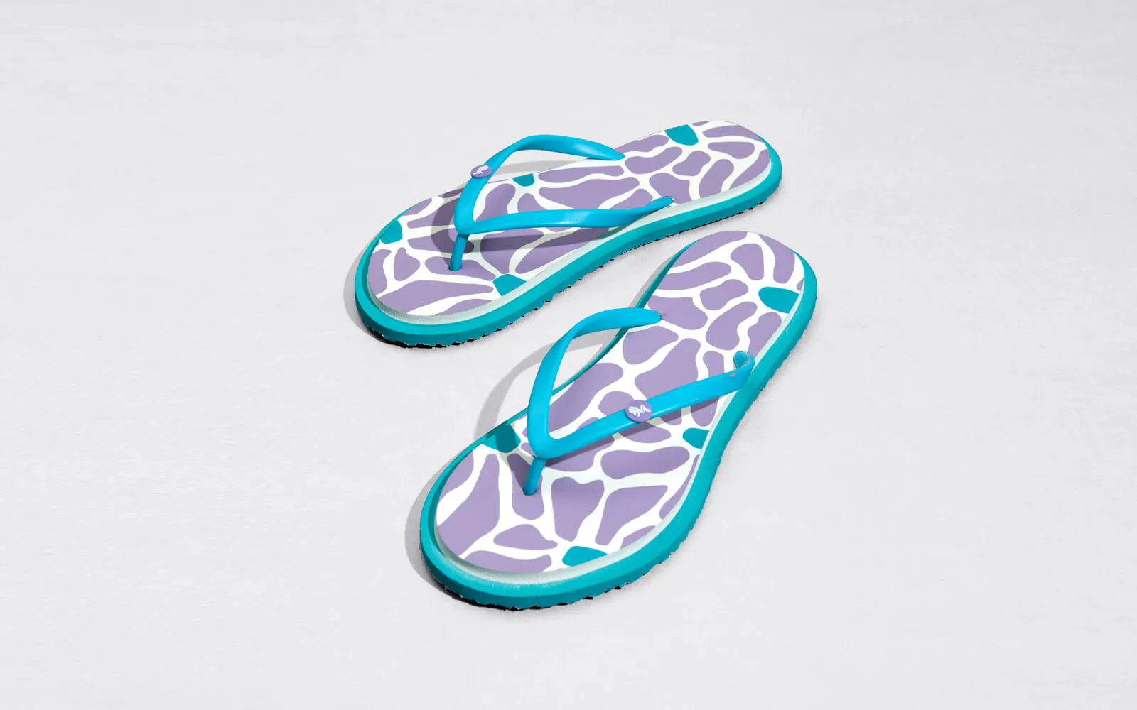 Printed Flip Flops : Lavender Fish Flip Flops