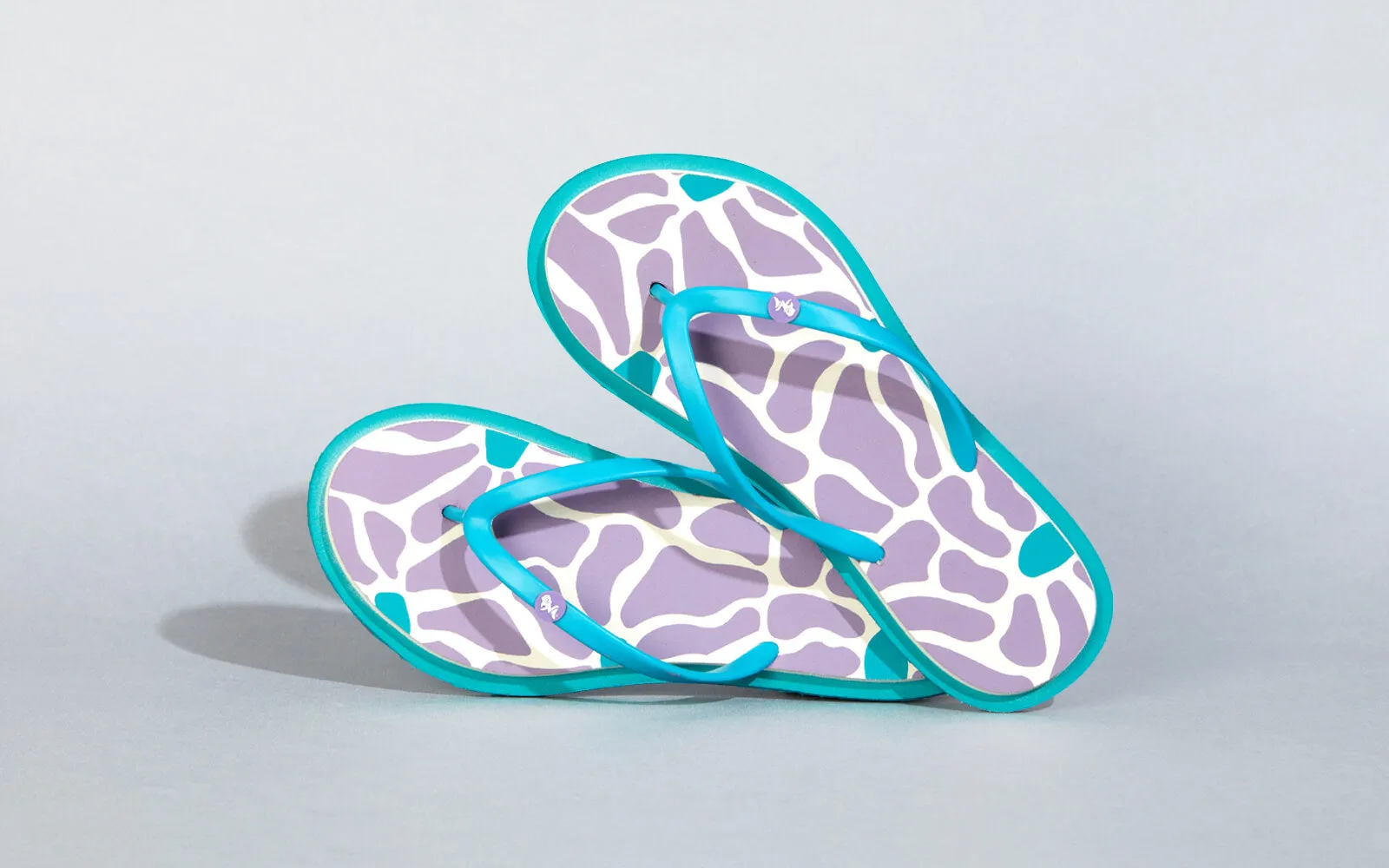 Printed Flip Flops : Lavender Flip Flops With Spikes