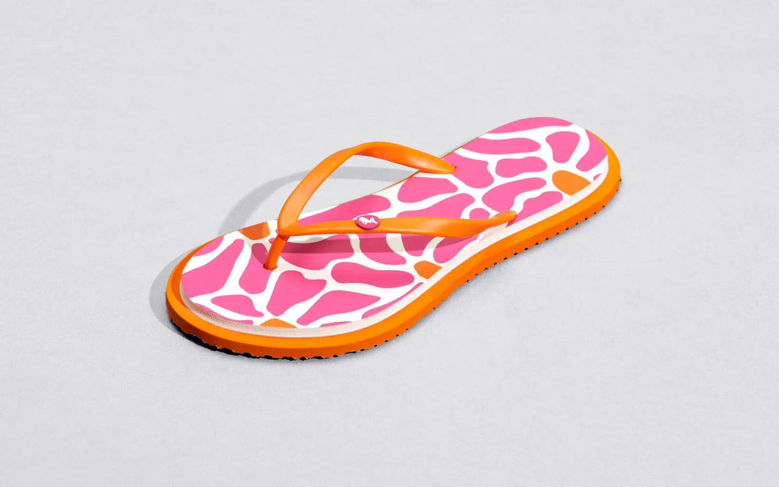 Printed Flip Flops : Pink Arch Support Flip Flops