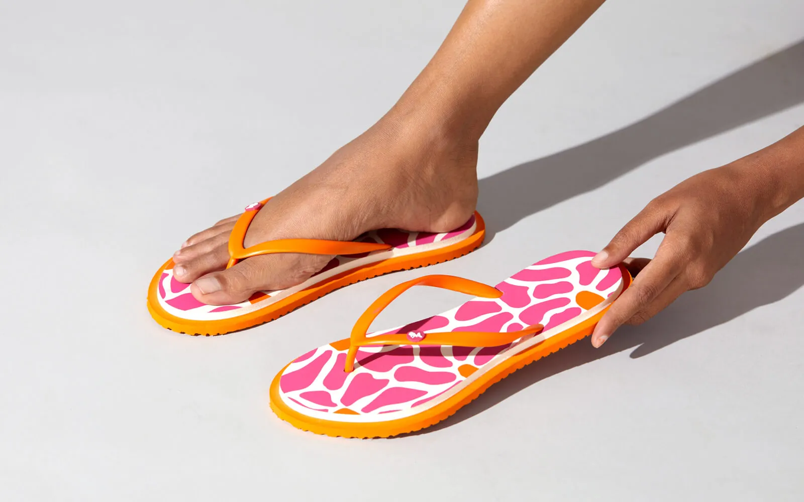 Printed Flip Flops : Pink Rainbow Orthopedic Flip Flops