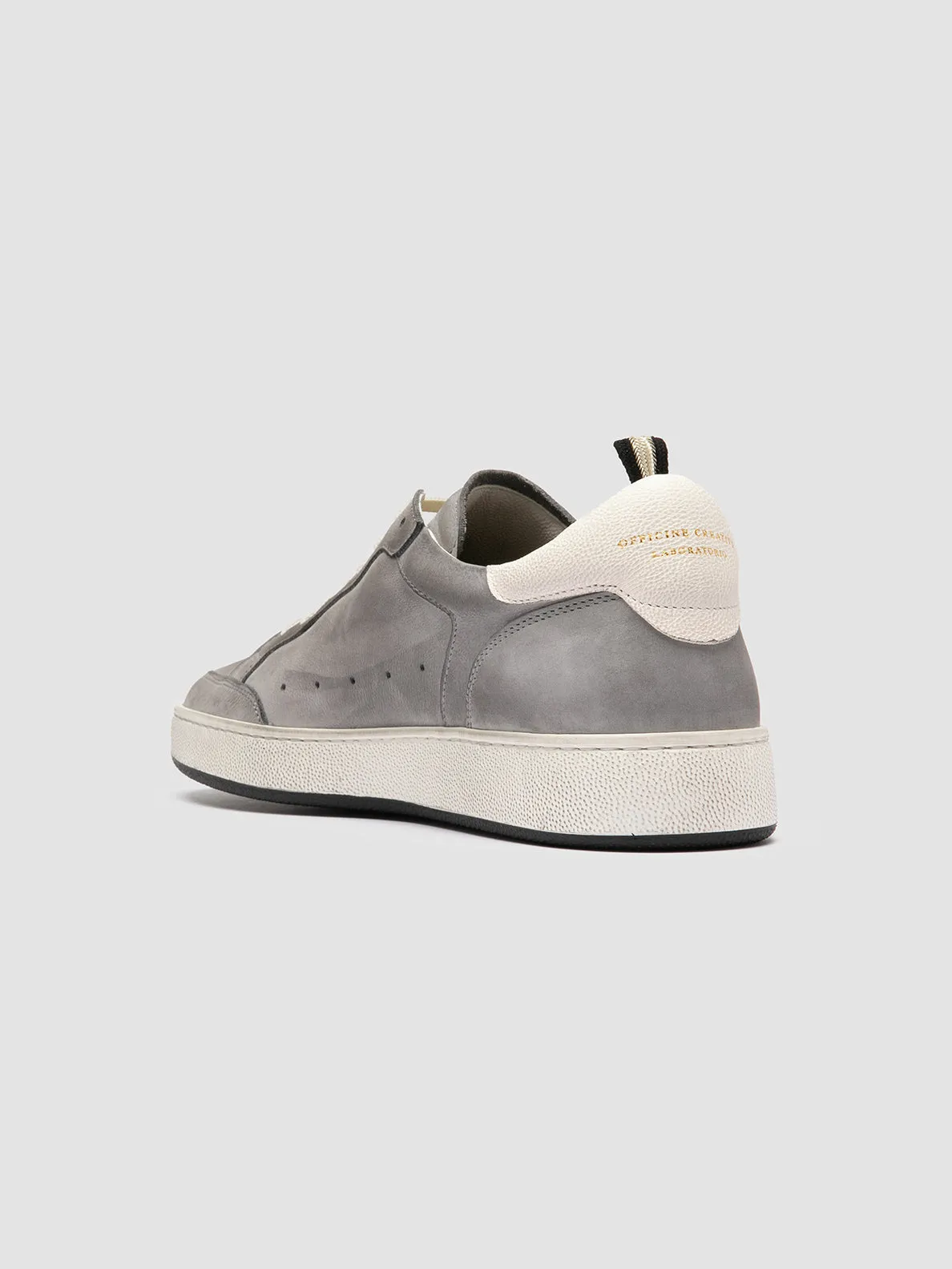 Slipper Sneakers THE ANSWER 002 - Grey Leather and Suede Low Top Sneakers