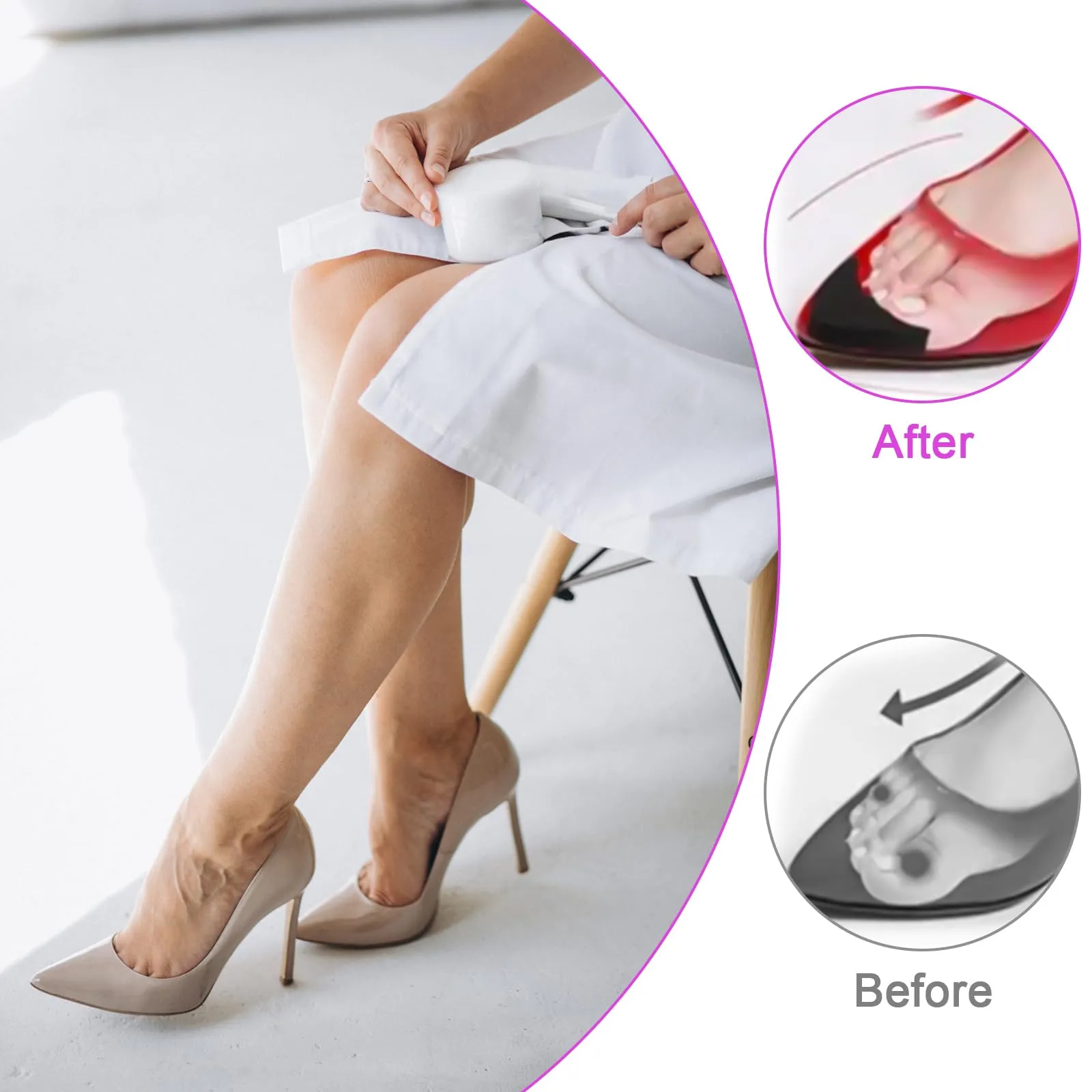 Open Back Loafers 5 Pairs Toe Filler Inserts Soft Large Toe Post Adjustable Shoe Filler Breathable Forefoot Pad Shoe Filler Unisex Shoe Pad Sponge Foot Brace Pad for Women Girls High Heel (Black) Black