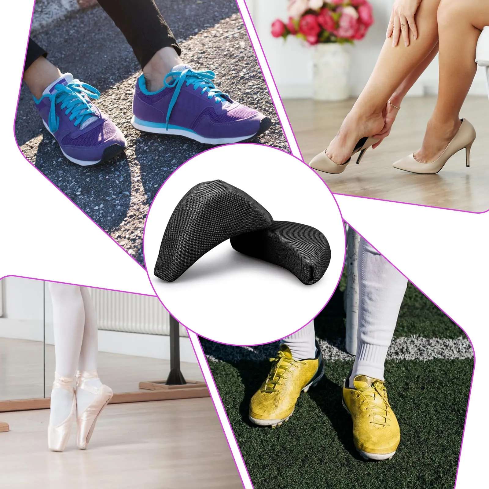 Loafers Price 5 Pairs Toe Filler Inserts Soft Large Toe Post Adjustable Shoe Filler Breathable Forefoot Pad Shoe Filler Unisex Shoe Pad Sponge Foot Brace Pad for Women Girls High Heel (Black) Black