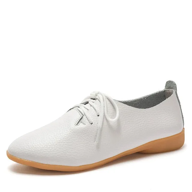 dobeyping 2018 New Women Shoes Genuine Leather Women's Shoe Henry Grand Cap Toe Oxfords