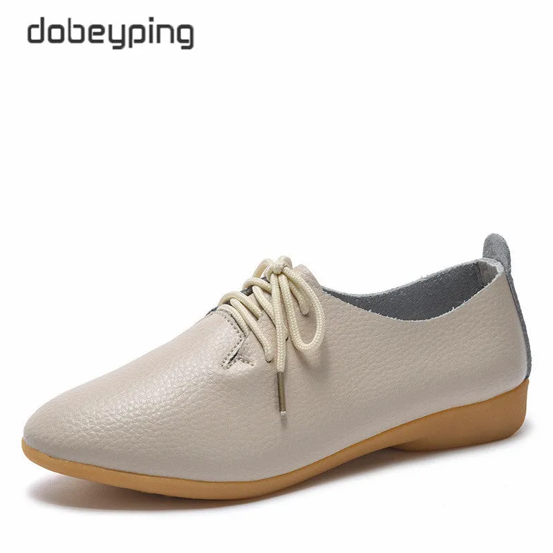dobeyping 2018 New Women Shoes Genuine Leather Women's Shoe Camden Leather Oxfords