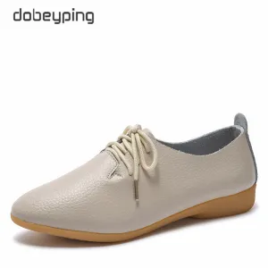 dobeyping 2018 New Women Shoes Genuine Leather Women's Shoe Size 15 Oxfords