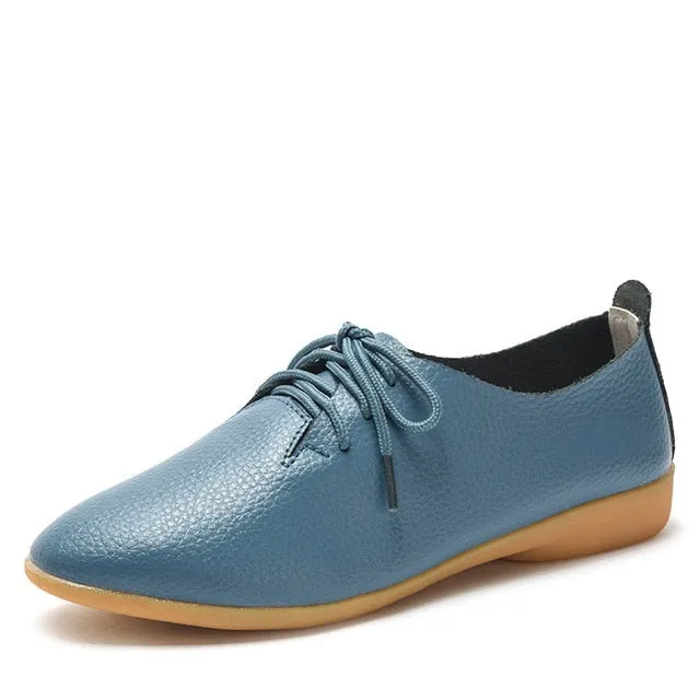 Laceless Oxford Shoes dobeyping 2018 New Women Shoes Genuine Leather Women's Shoe