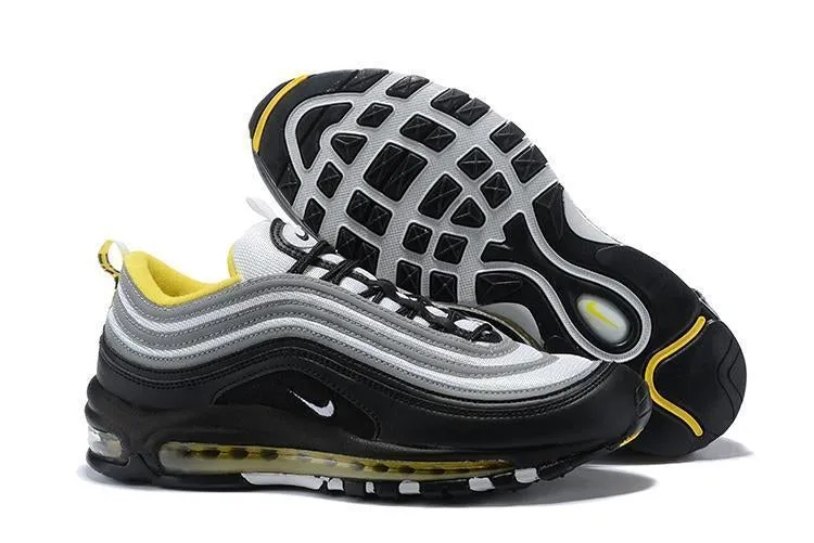 Asics Underpronation Shoes Nike Air Max 97 Black Grey Yellow Shoes Sale Men Size US 7, 8, 8.5, 9, 10, 11