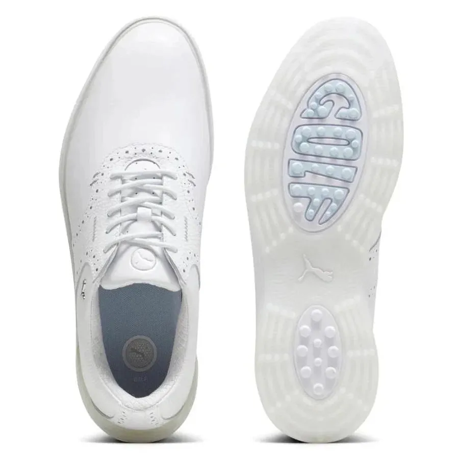 Puma AVANT Spikeless Golf Shoes - White/White Puma 3m Shoes