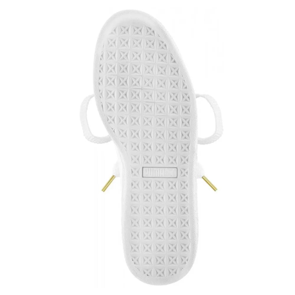 Asics Wide Fit Running Shoes Puma Basket Heart 'White'