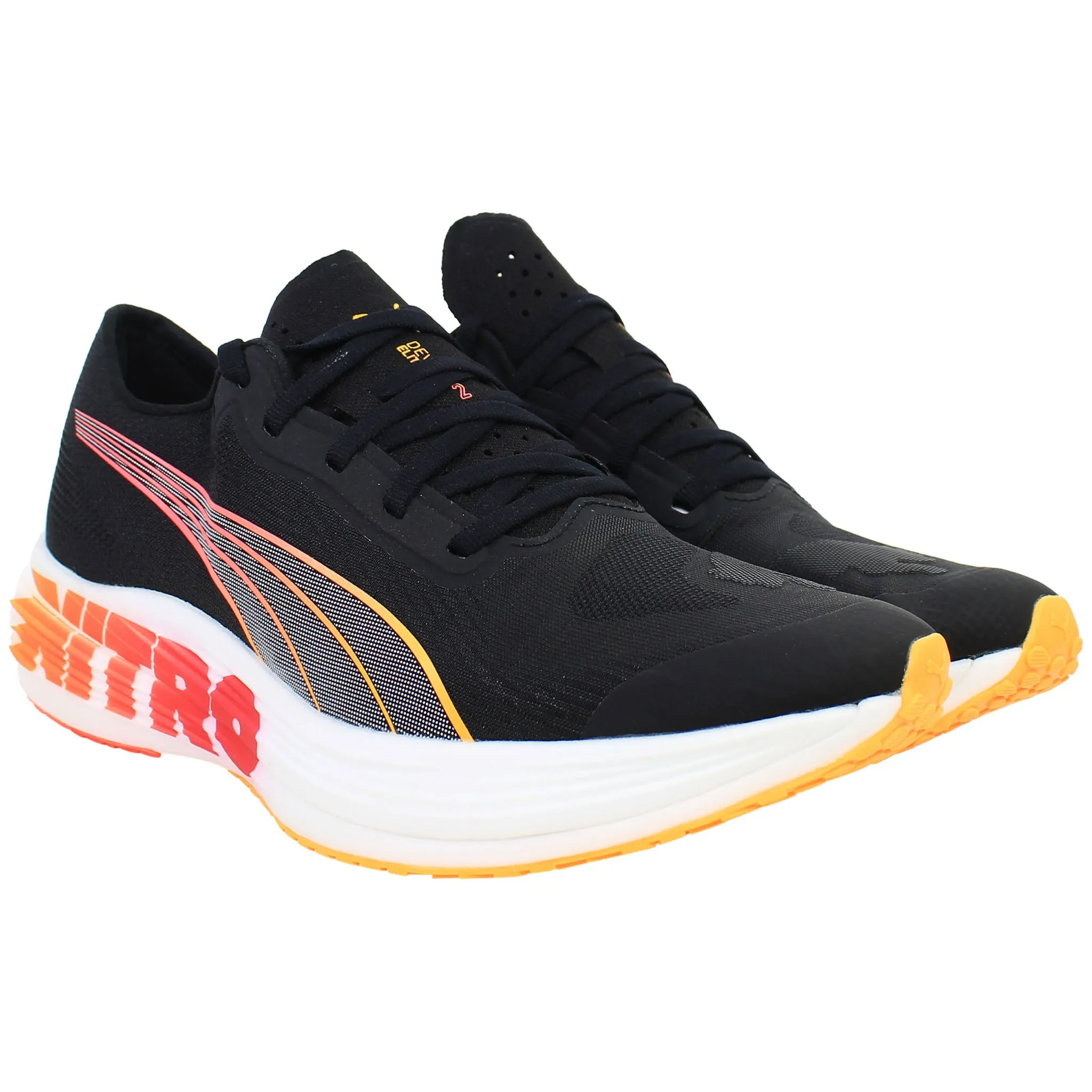 Shop Deals On Asics Gel-kayano Running Shoes Puma Deviate Nitro Elite 2 Mens Black Running Shoes