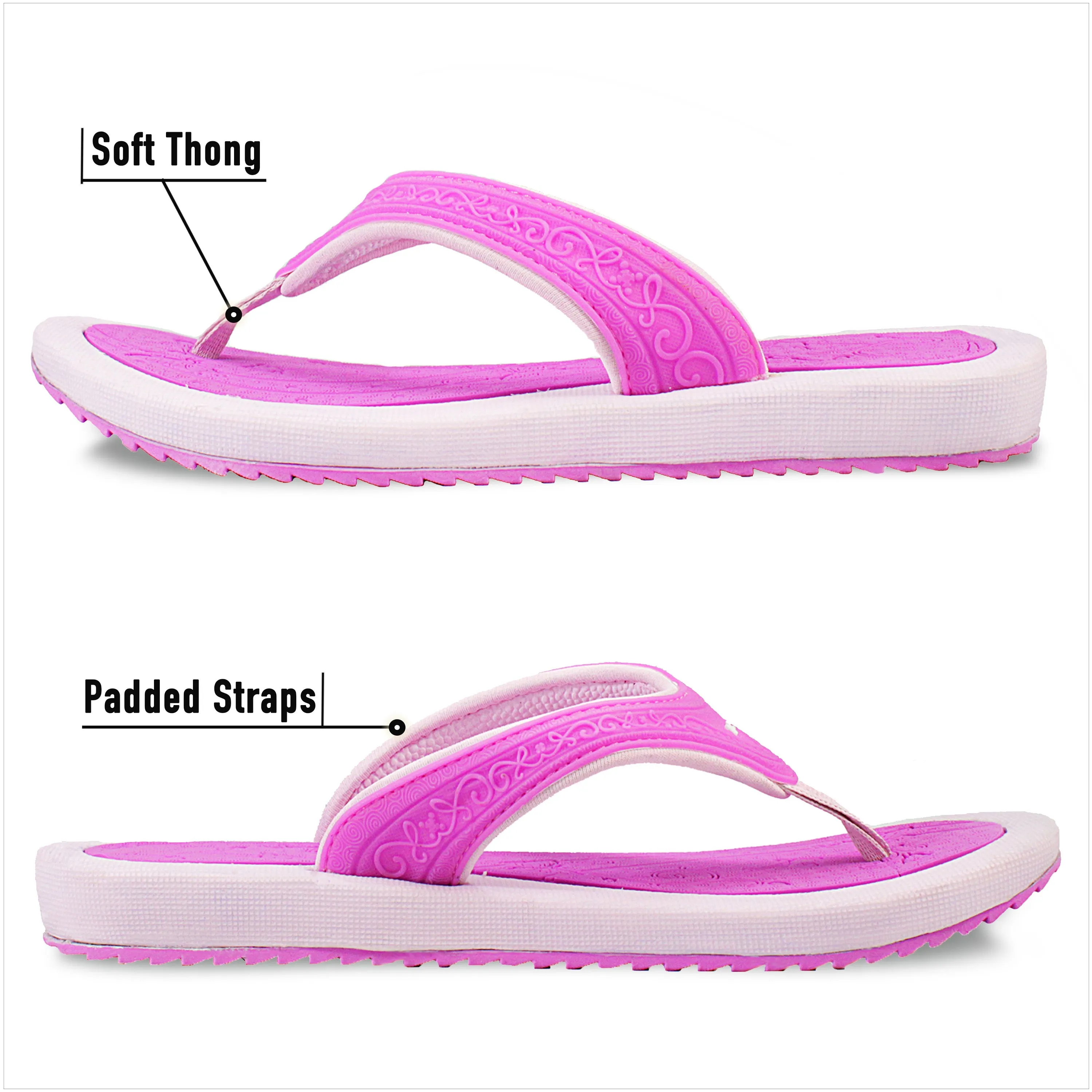 Best Supportive Flip Flops For Walking Breeze: 8521 Pink