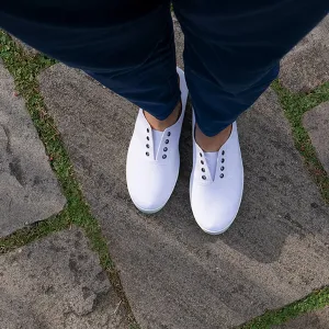 Capri Organic Cotton Canvas Plimsoll Sneakers - White Old Sneakers