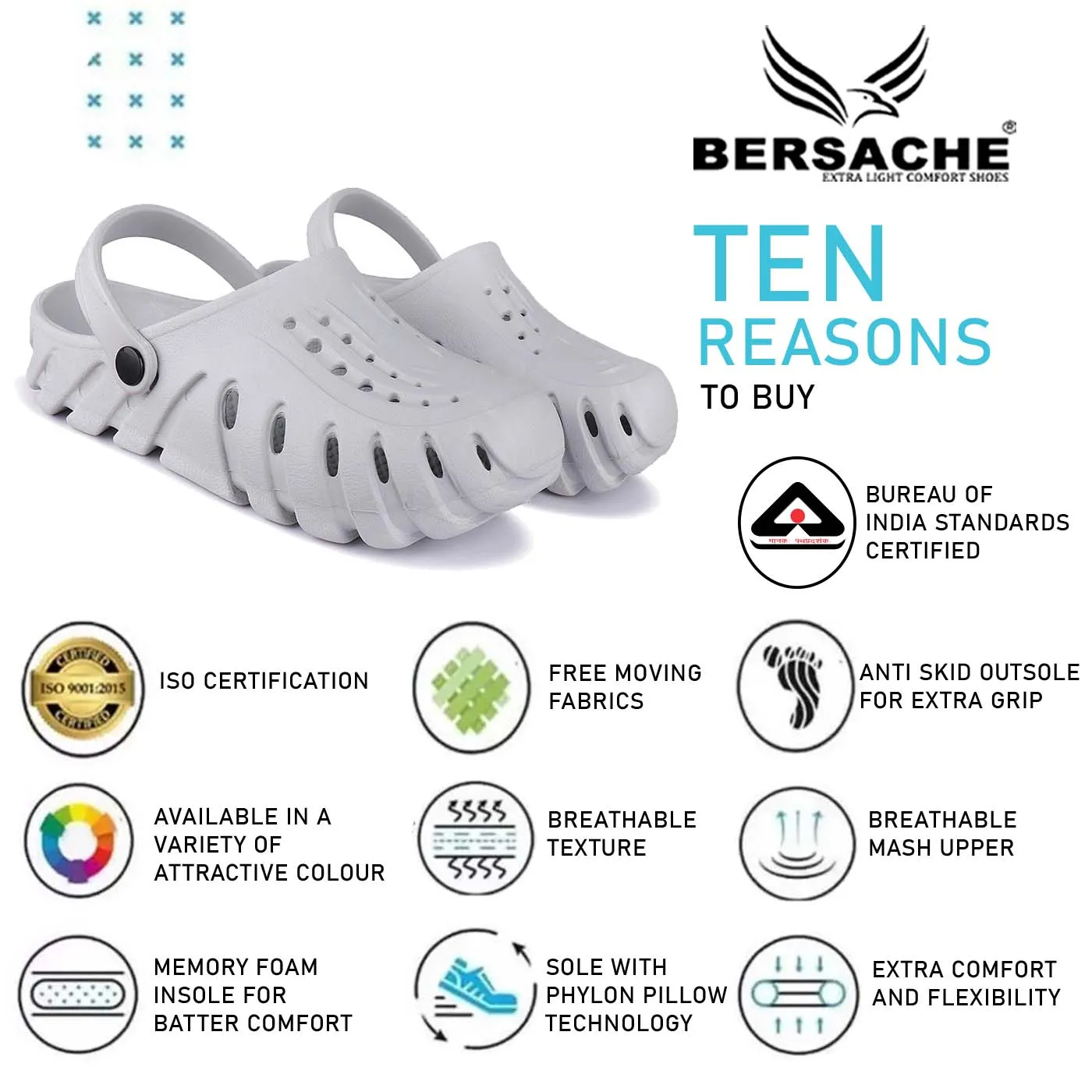 Bersache Extra Soft Classic Casual with Back Strap Regular wear with Ultra Soft & Flexibility Technology Flip-Flop for Men's/ Boy's 6059-White Mules Slides Sandals