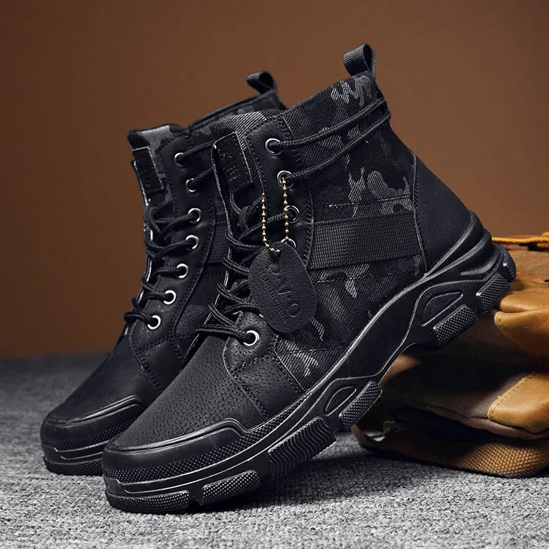 Walking Work Boots 2021 Autumn New Military Boots for Men Camouflage Desert Boots High-top Sneakers Non-slip Work Shoes for Men Buty Robocze Meskie