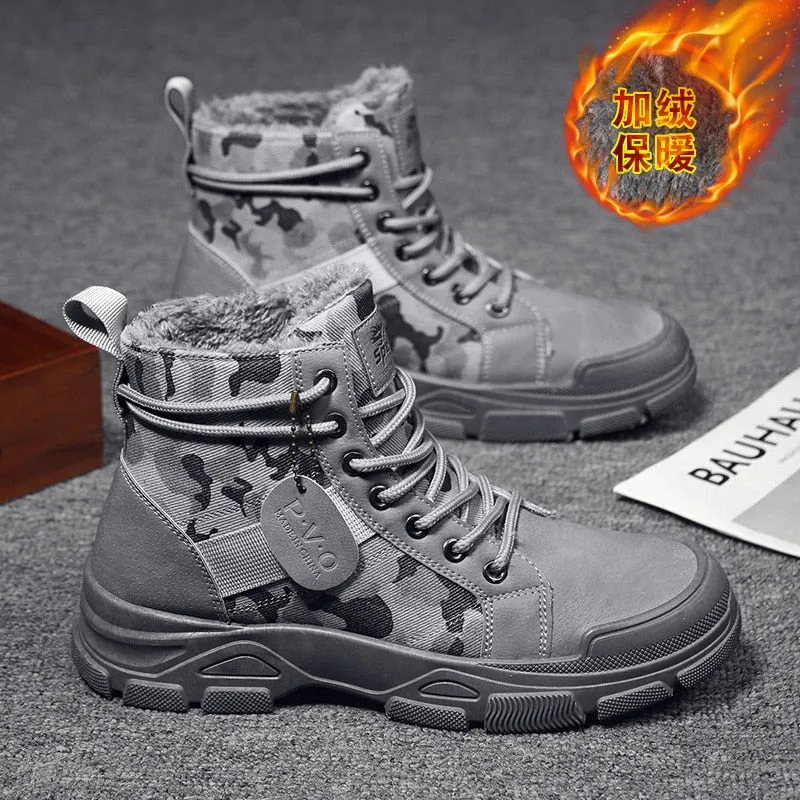 2021 Autumn New Military Boots for Men Camouflage Desert Boots High-top Sneakers Non-slip Work Shoes for Men Buty Robocze Meskie 4 Inch Work Boots