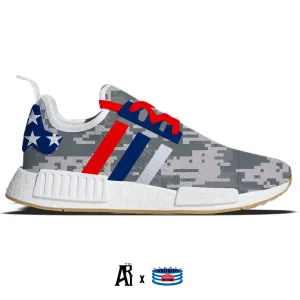 Reflective Adidas Shoes "USA Camo" Adidas NMD R1 Casual Shoes by Stadium Custom Kicks