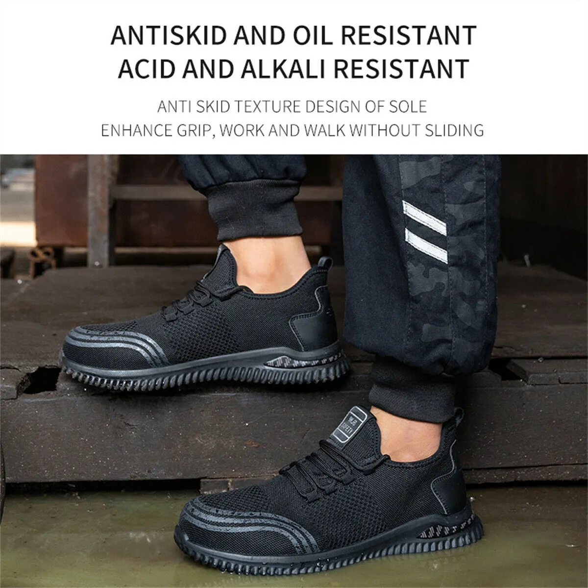Composite Steel Toe Shoe Men Indestructible Safety Sneaker Comfortable Work Shoes Austin Boots Stop Working