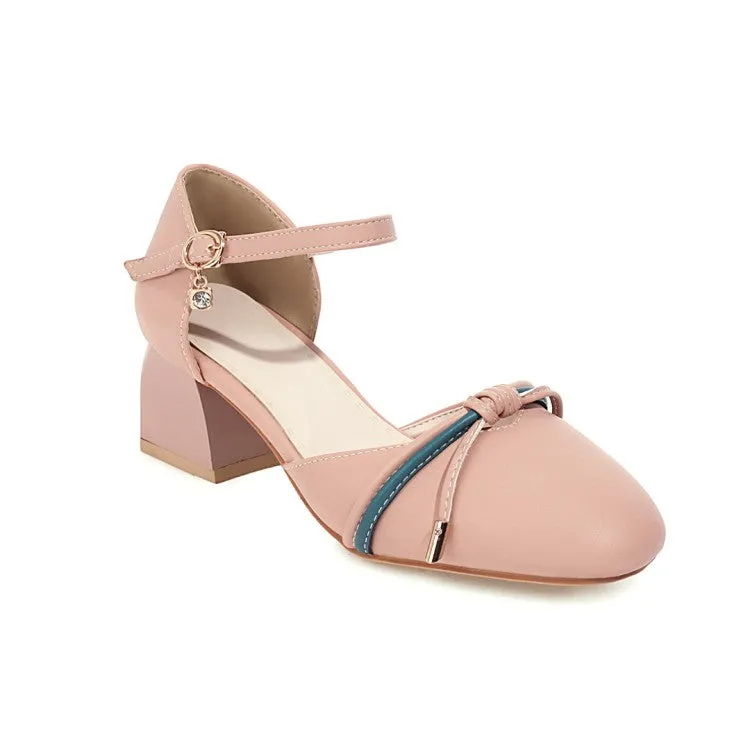 Coach Sandals Women's Knot Ankle Strap Block Heel Sandals