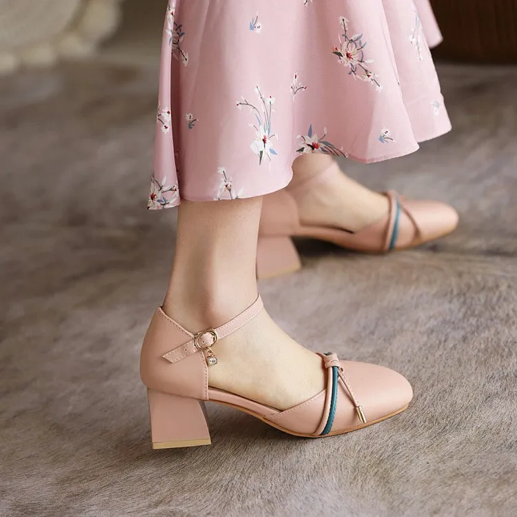 Sandals Jamaica All Inclusive Resorts Women's Knot Ankle Strap Block Heel Sandals