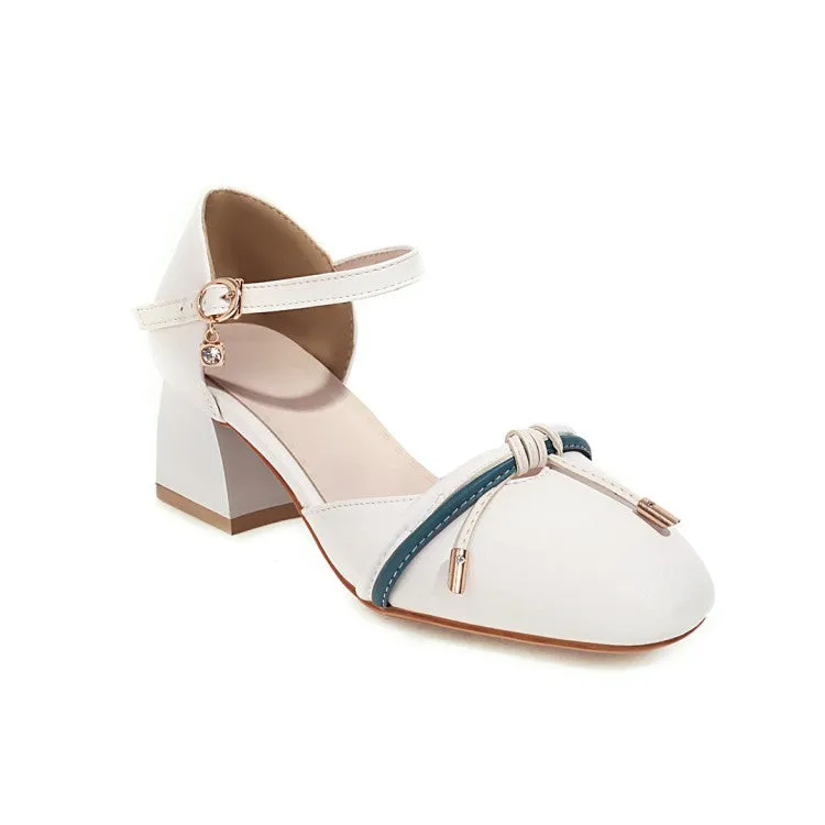 Women's Knot Ankle Strap Block Heel Sandals Piper Sandals