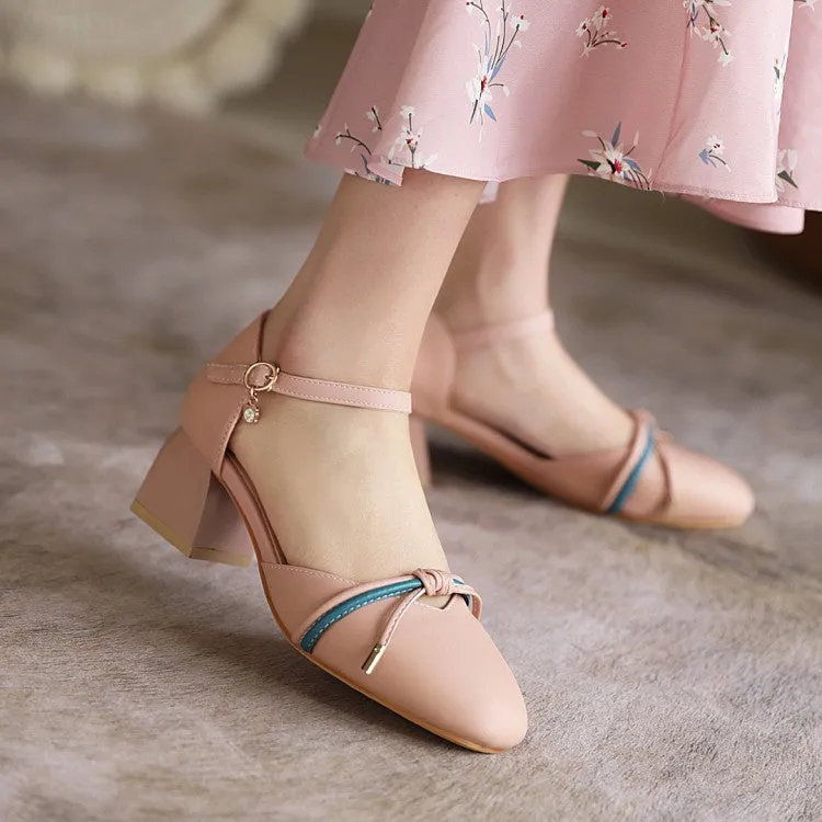 Sandals Resort Curacao Women's Knot Ankle Strap Block Heel Sandals