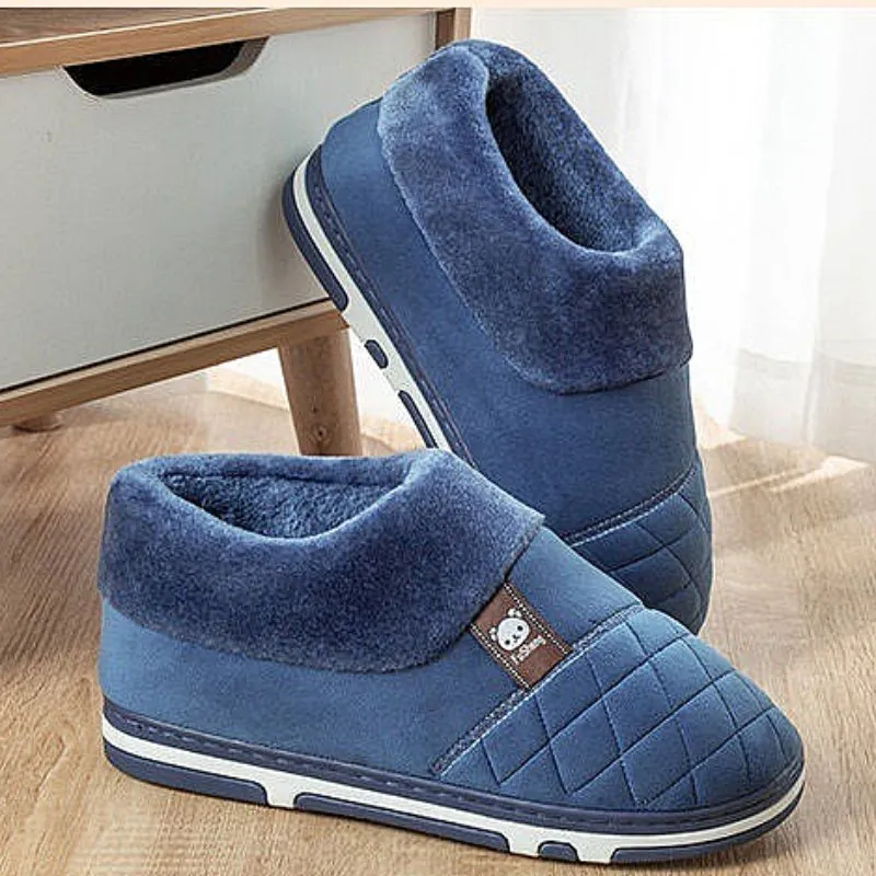 Weird Slippers Cuzcare Men Home Winter Slippers Anti-scratch Thick Fur Shoes