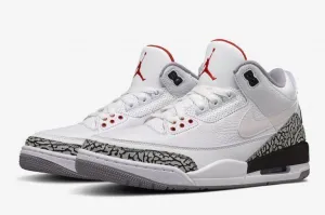 Nike Air Jordan 3 Retro Katrina White Cement Back Red Men Shoes Sale Asics Strength Training Shoes