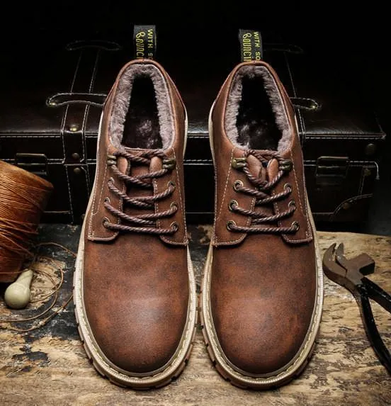 70s Work Boots Merkmak New Fashion Italian Men Shoes Luxury Classic Men Leather Shoes Men Oxfords Designer Waterproof Martin Outdoor Footwear